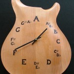 Chromatic scale clock design woodburned on carve-top guitar body